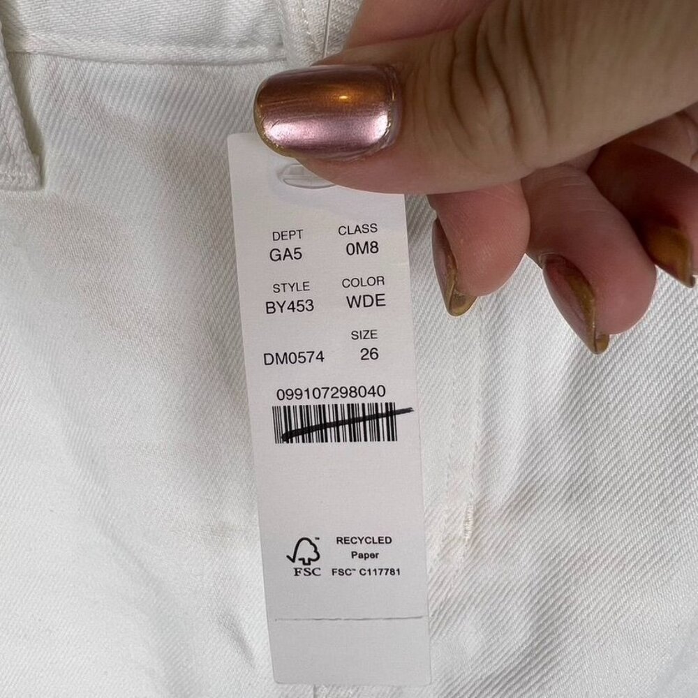 J.Crew White High-Rise Denim Maxi Skirt Frayed Hem Size 26 100% Cotton NWT - Picture 6 of 10